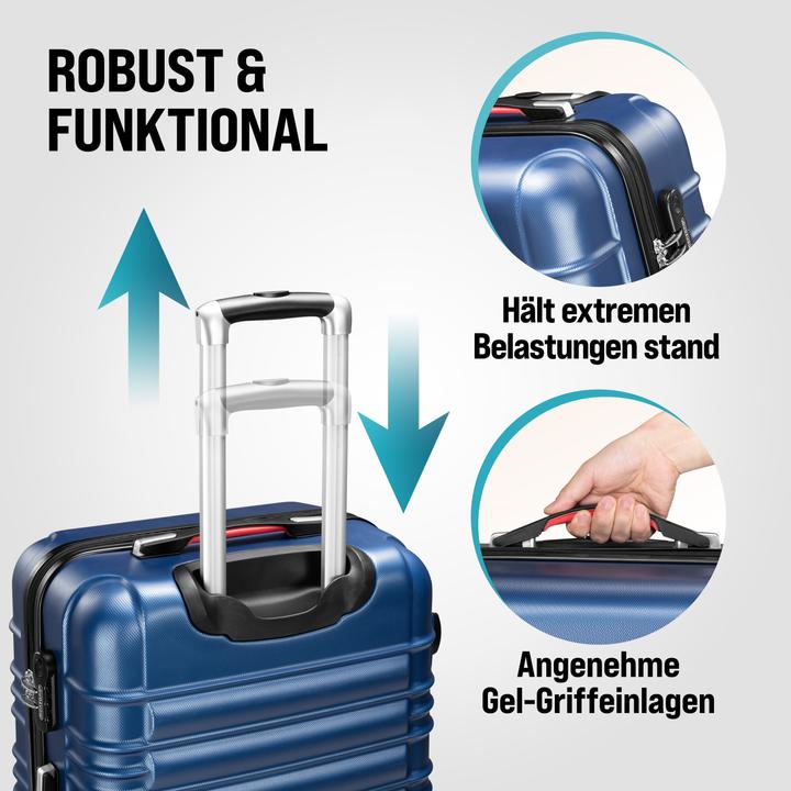 Produktbild Monzana Hartschalenkoffer 4er Set mit Zubehör (120 l, Handgepäck (bis 50l), M (50 - 90l), L (90 - 115l), XL (ab 115l))