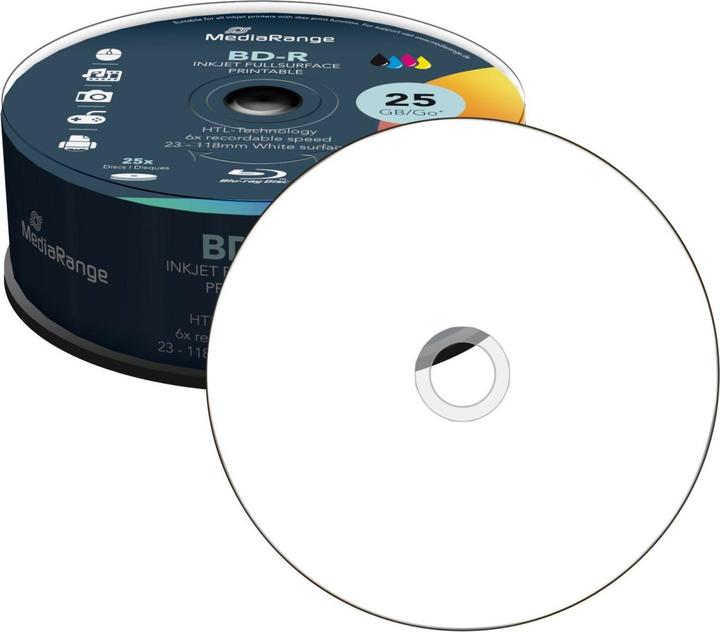 Produktbild MediaRange BD-R 6x voll bedruckbar Cakebox (25 x)
