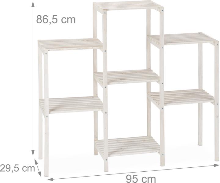 Actual product image Relaxdays White Wooden Plant Rack