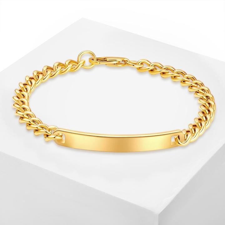 Produktbild True Rebels Herren Edelstahl Gelbgold - 34214 (19 cm, Edelstahl)