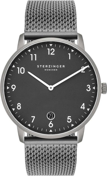 Sterzinger Orologio al quarzo da uomo Urban in acciaio inossidabile grigio - 30484 (Orologio da polso analogico, 38 mm)