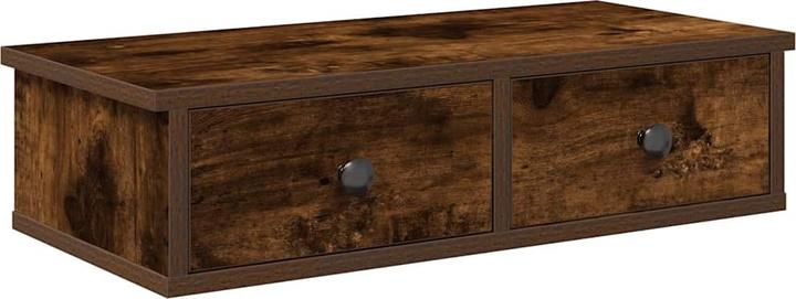 Actual product image VidaXL Wall shelf with drawers smoked oak 80x31x17 cm wood-based material