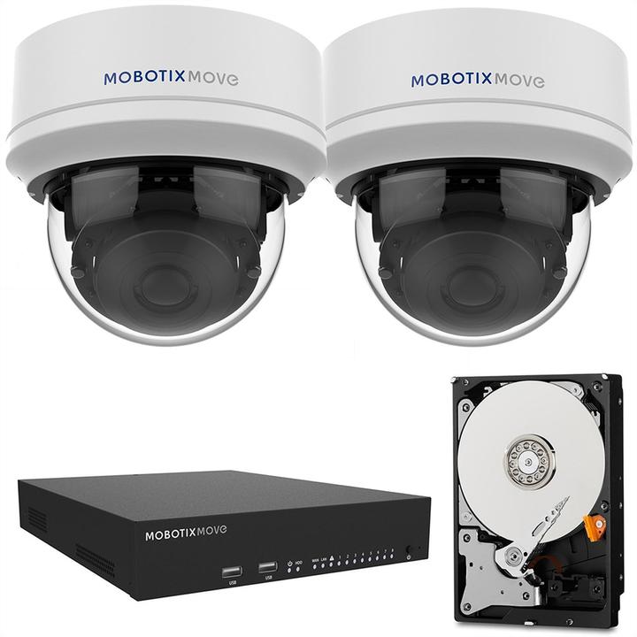 Mobotix Kit complet caméra dôme MOVE 4MP + NVR + disque dur 2TB (1920 x 1080 Pixels)