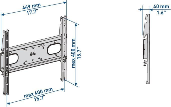 Actual product image Meliconi SlimStyle 400F TV wall mount for 3250 (Wall, 80", 60 kg)