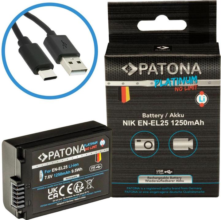 Patona Batteria al platino per Nikon EN-EL25 (Accumulatore di carica elettrica)
