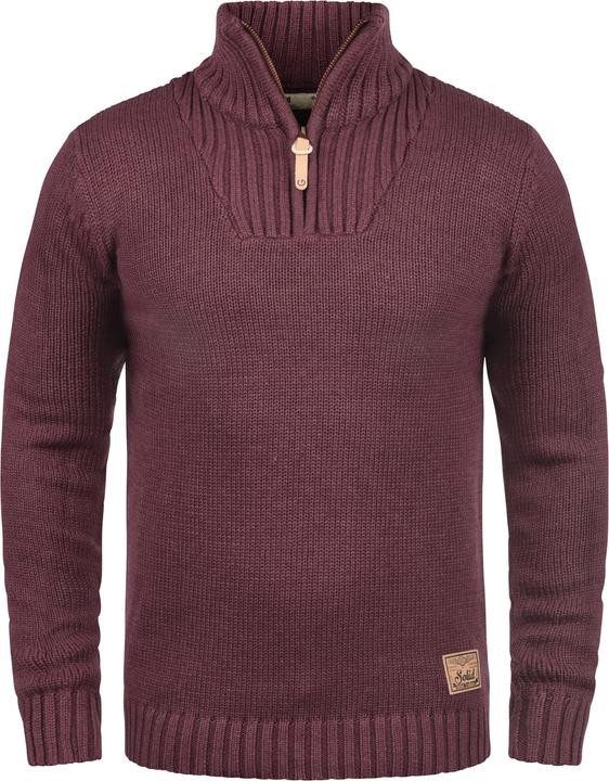 Image du produit Solid Petro Pull En Grosse Maille À Col Camionneur Pull-Over Pour Homme Avec Col Droit Avec Fermetur (M)