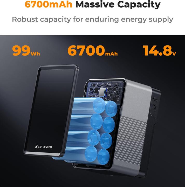 Produktbild K&F Concept MINI V-Lock 6700mAh 99Wh Camera Battery with TFT Display (Akku)