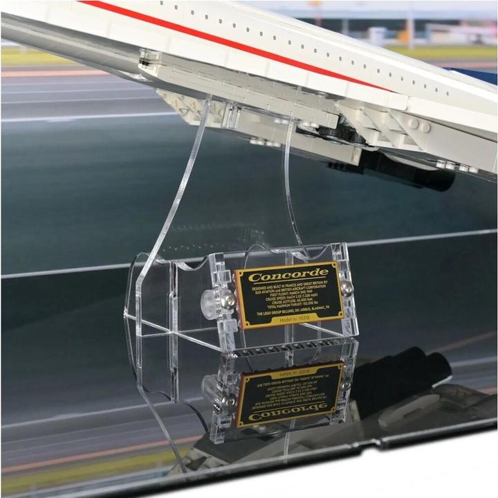 Produktbild iDisplayit Acryl-Display für LEGO® 10318 Concorde (Mit Ständer & Hintergrundbild)