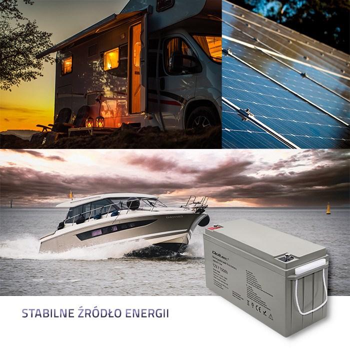 Produktbild Qoltec AGM-Batterie | 12V | 150Ah | max. 2250A (12 V, 150 Ah)
