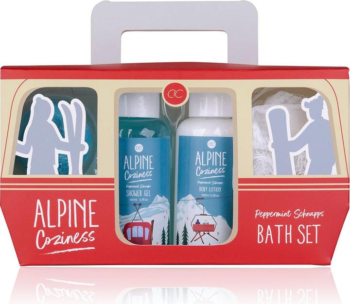 Accentra Badeset ALPINE COZINESS in Geschenkbox, inkl. 100ml Duschgel, 100ml Bodylotion, 60g Badefizzer, 15g (Körperpflegeset, Haarpflege set)