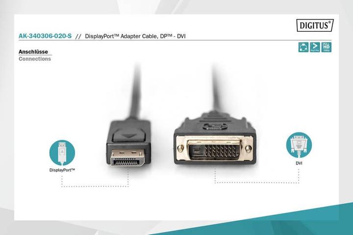 Productafbeelding Digitus DisplayPort - DVI (2 m, DisplayPort)