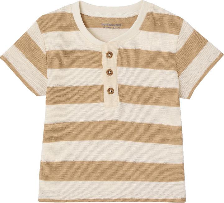 Vertbaudet Bio-Kollektion: Gestreiftes Baby Shirt aus Waffelpikee