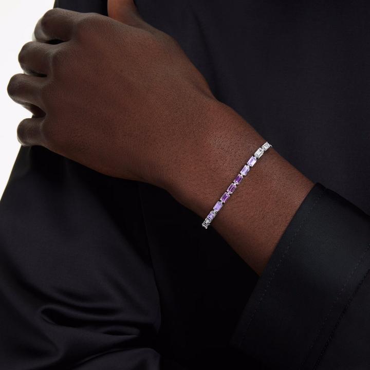 Actual product image Swarovski Matrix Armband Baguette Schliff Violett (24 cm, Swarovski Metal)