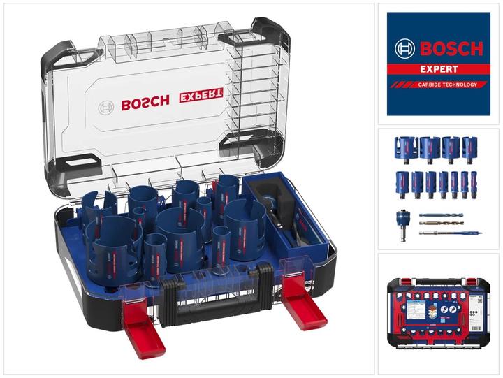 Immagine prodotto Bosch Professional Zubehör EXPERT Set di seghe a tazza per materiali da costruzione 20/22/25/32/35/40/44/51/60/68/76 mm, 15 (20, 22, 25, 32, 35, 40, 44, 51, 60, 76, 68 mm)