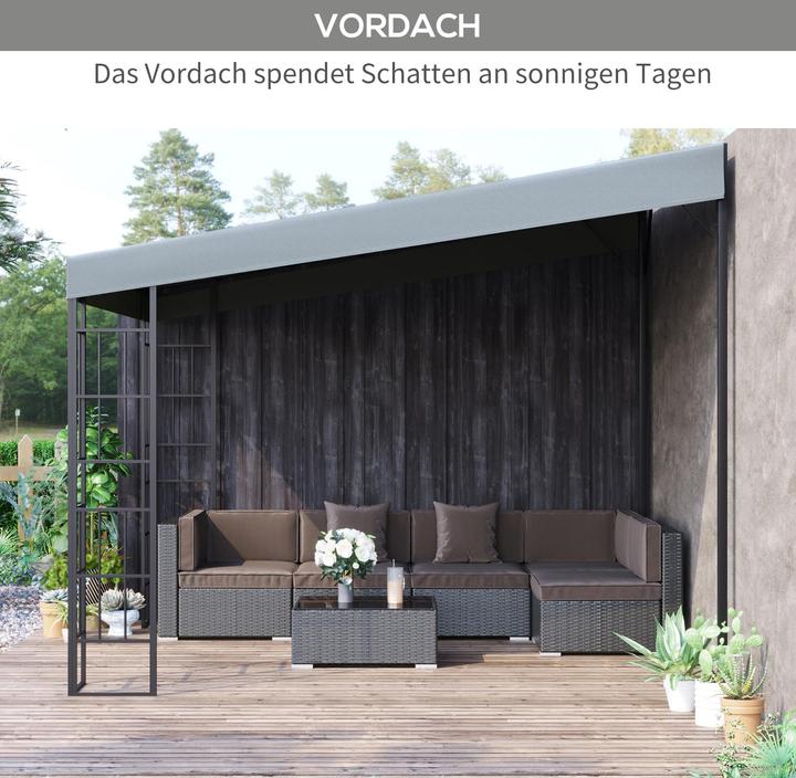 Produktbild Outsunny Pergola mit abfallendem Dach (398 cm, 298 cm)