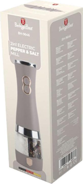Produktbild BerlingerHaus Elektrische 2in1-Salz & Pfeffermühle (Pfeffer, Salz, Kräuter)