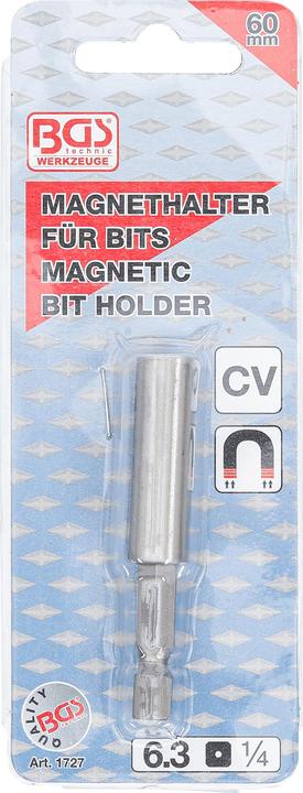 Actual product image BGS Magnetic Bit-Holder, extra strong external Hexagon 6.3 mm (1/4") 60 mm