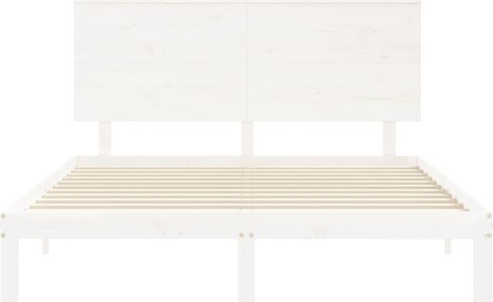 Actual product image VidaXL Massivholzbett mit Kopfteil Weiss 5FT King Size (150 x 200 cm)