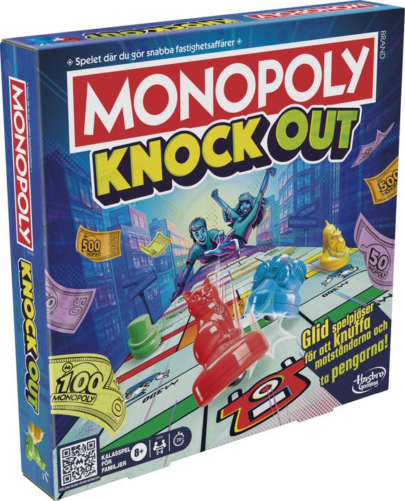Actual product image Hasbro Monopoly Knockout Family Party Game, Quick-Playing Board Games for Ages 8+, 2-8 Players, 20 Mins. (Swedish)