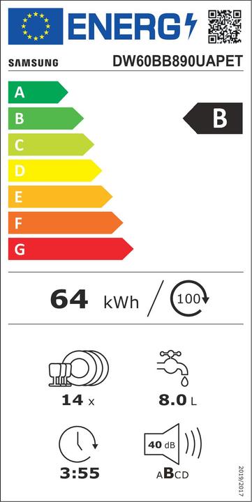 Energie-Label Samsung DW60BB890UAPET