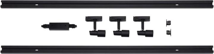 Produktbild famlights 1-Phasen Schienensystem-Set 2 Meter inkl. 3 Spots in Schw