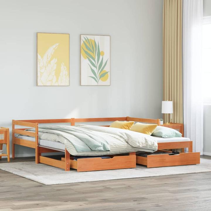 Actual product image VidaXL Extendable day bed with drawers (90 x 200 cm)