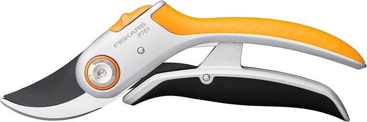 Actual product image Fiskars Plus PowerLever metal secateurs with folding blade (P751)