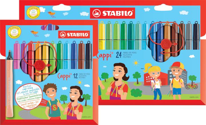 Image du produit STABILO Crayon-feutre Cappi avec bague de capuchon (Trié, 12 x)