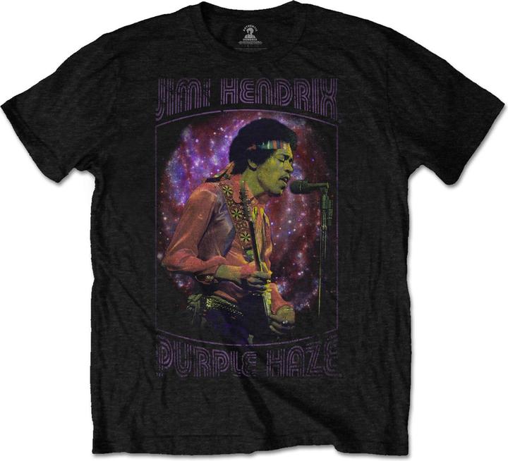 Actual product image Jimi Hendrix Unisex Adult Purple Haze Frame Cotton T-Shirt (S)