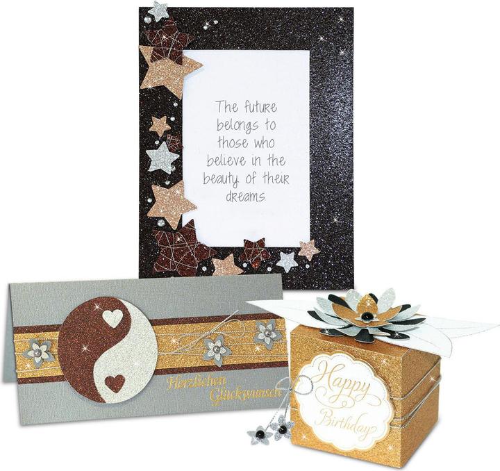 Image du produit Ursus Carton à paillettes A4, 300 gm2, 10 feuilles, rouge (330 g/m², 10 x)