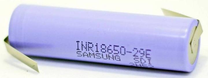 Actual product image Samsung INR18650-29E ZLF Special battery 18650 flat rate, high temperature, Z-soldering (3.60 V, 2900 mAh)