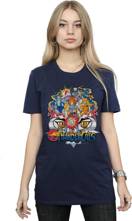 Actual product image Thundercats Womens/Ladies Action Group Shot Cotton Boyfriend T-Shirt (5XL)