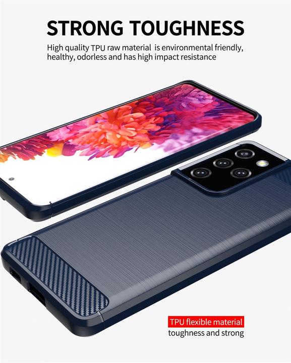 Image du produit Cadorabo TPU Ultra Slim carbon edelstahl Combi Cover (Samsung Galaxy S21 Ultra)