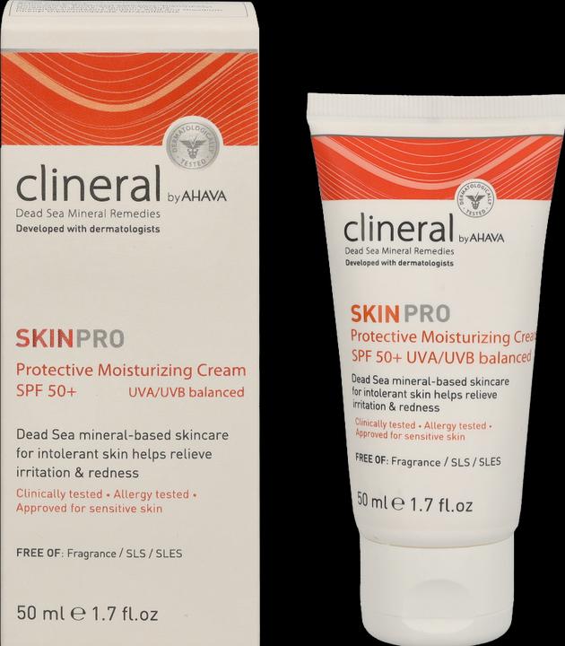 Actual product image Ahava CLINERAL Protective Moisturizing Cream SPF50 (Sun cream face, SPF 50, 50 ml, 50 g)
