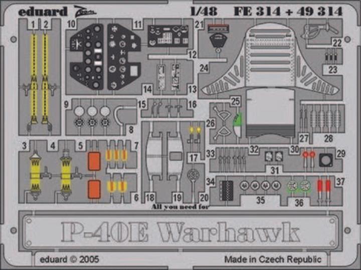 Produktbild Eduard P-40E Warhawk für Hasegawa Bausatz