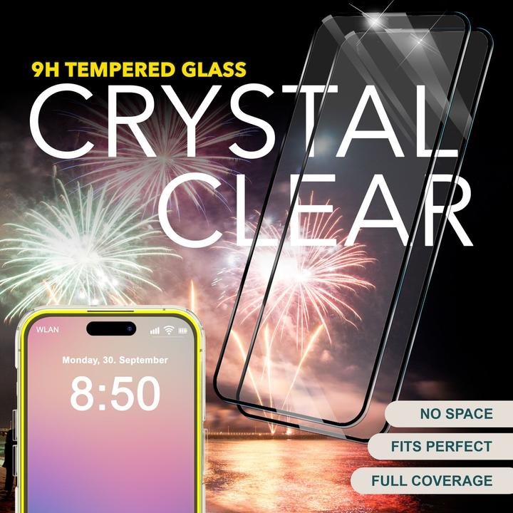 Produktbild Nalia 2x Schutzglas & 1x Schablone (2 Stück, Apple iPhone 16 Pro)
