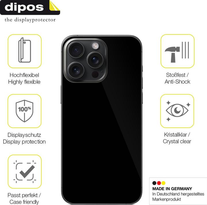 Image du produit Dipos Film de Protection d’écran Full-Cover 3D (1 pièce(s), Apple iPhone 15 Pro Max)