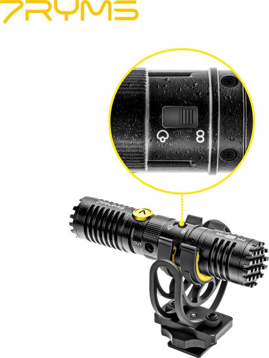 Image du produit 7Ryms Microphone bidirectionnel bidirectionnel Mini Shotgun (Pour caméra interface 3.5mm TRS)