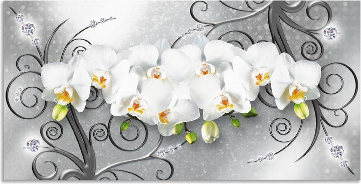 Produktbild Artland weisse Orchideen auf Ornamenten U1QV (60 x 30 cm)