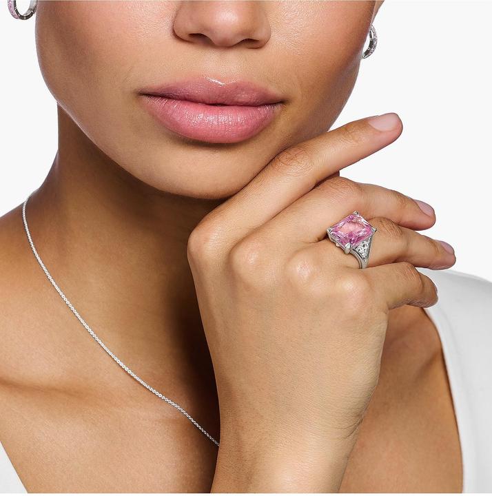 Immagine prodotto Thomas Sabo Anello con pietre bianche e rosa Argento (56, 925 Argento)