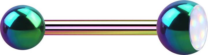 Image du produit Star Piercing Barbell farbig mit Kugel und Kugel Epoxidstein weiss (sans laiton, Acier chirurgical 316L)