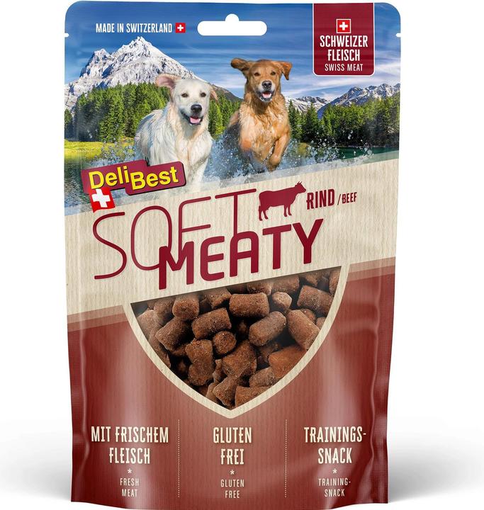 Produktbild DeliBest Soft Meatys aus Schweizer Rindfleisch (Junior, Senior, Adult, 1 Stk., 150 g)