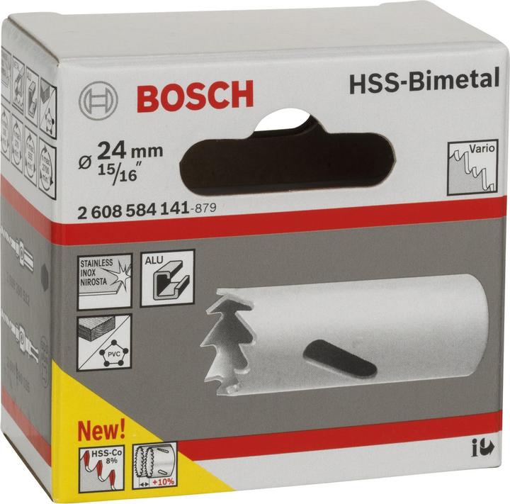 Immagine prodotto Bosch Professional Zubehör Sega a tazza HSS bimetallica per adattatore standard, 24 mm, 15/16 di pollice (15, 16)