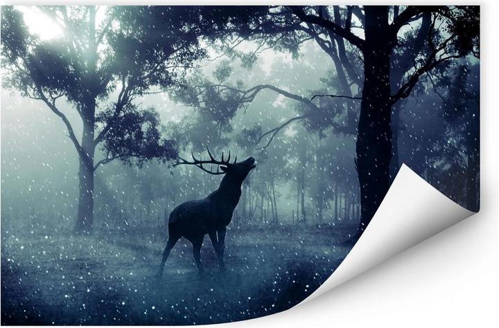 Produktbild Trenddeko Hirsch im Morgenwald (100 x 70 cm)