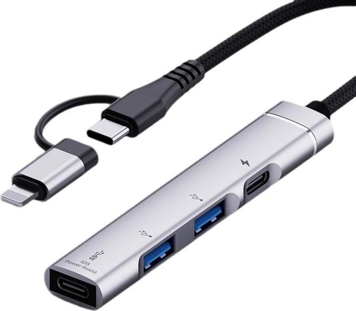 PowerGuard 6-in-1 OTG adapter (Lightning, USB Type C)