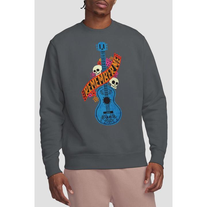 Actual product image La Maison du Coco Unisex Adult Remember Me Guitar With Skulls Sweatshirt (L)