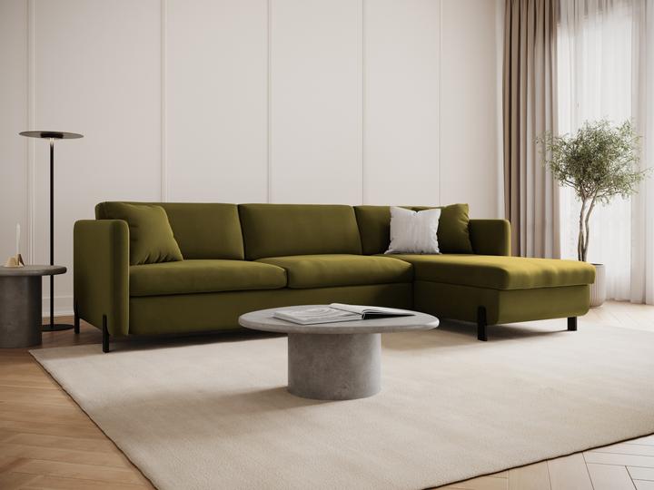 Image du produit Micadoni Canapé D'Angle Velours Droit Convertible, "Gloria", 4 Places, 260x170x80Fabriqué en Europe (Canapé d'angle)