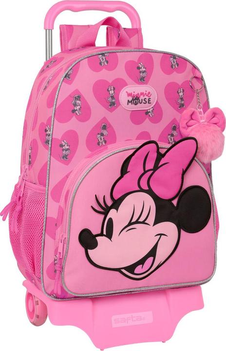 Actual product image Minnie Mouse School rucksack with wheels Loving Pink 33 x 42 x 14 cm