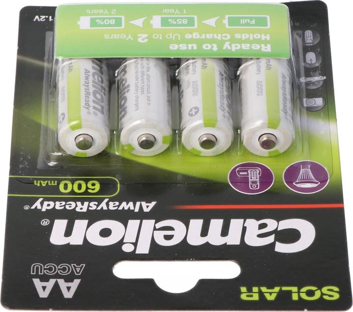 Produktbild Camelion AlwaysReady Solar Mignon (AA)- (4 Stk., AA, 600 mAh)