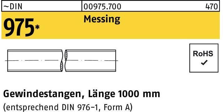 Actual product image Threaded rod DIN 975 M 3 x 1000mm brass